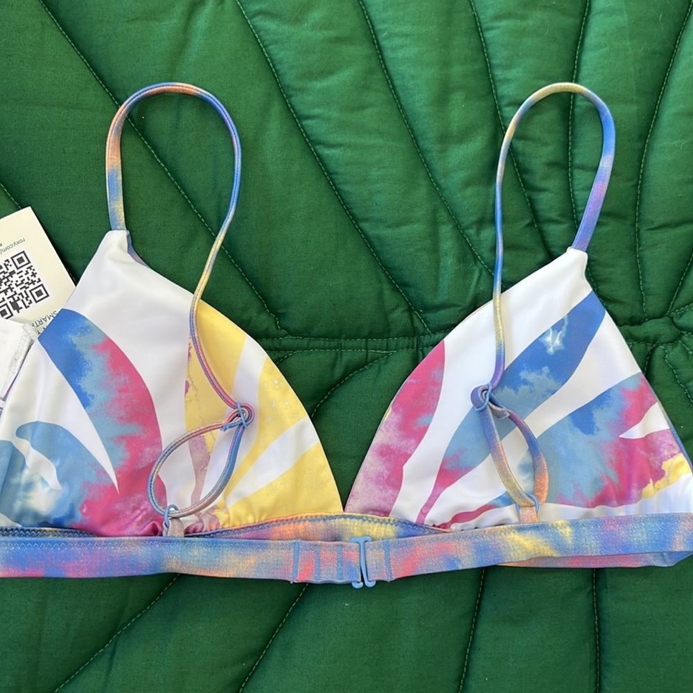 Nwt Roxy Surf Fixed Triangle Reversible Bikini To… - image 2